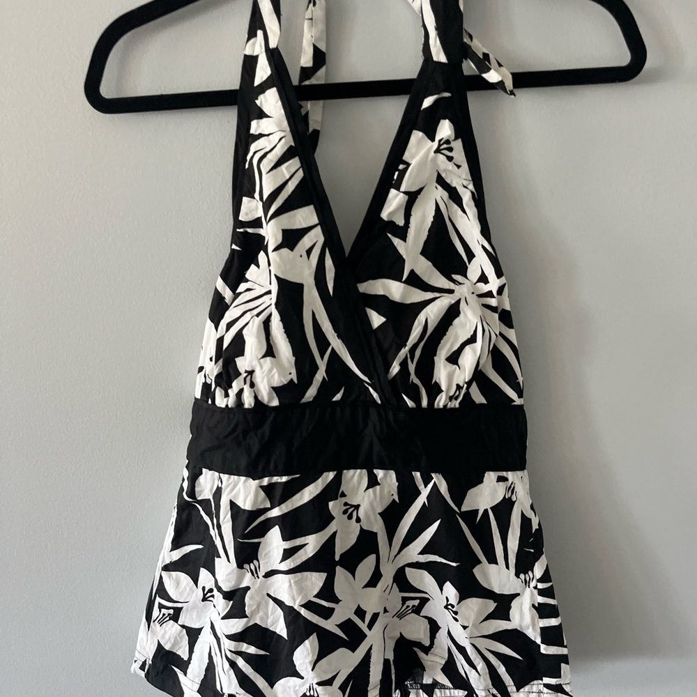 Black and White Halter Top